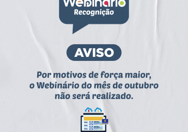 Webinário de Outubro: Aviso